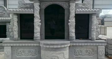 太原 芝麻灰高档墓碑，土墓，可定制