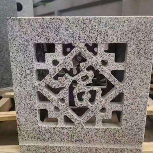 太原 芝麻白花岗岩镂空雕花灯笼