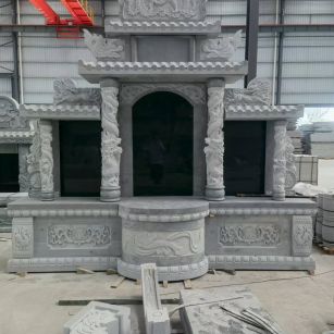 太原 芝麻灰高档墓碑，土墓，可定制