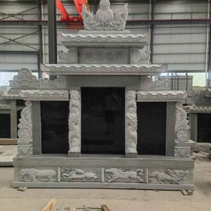 太原 芝麻灰高档墓碑、土墓，一套也支持定做