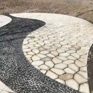 太原 黄金麻冰裂缝室外铺装效果完美展示