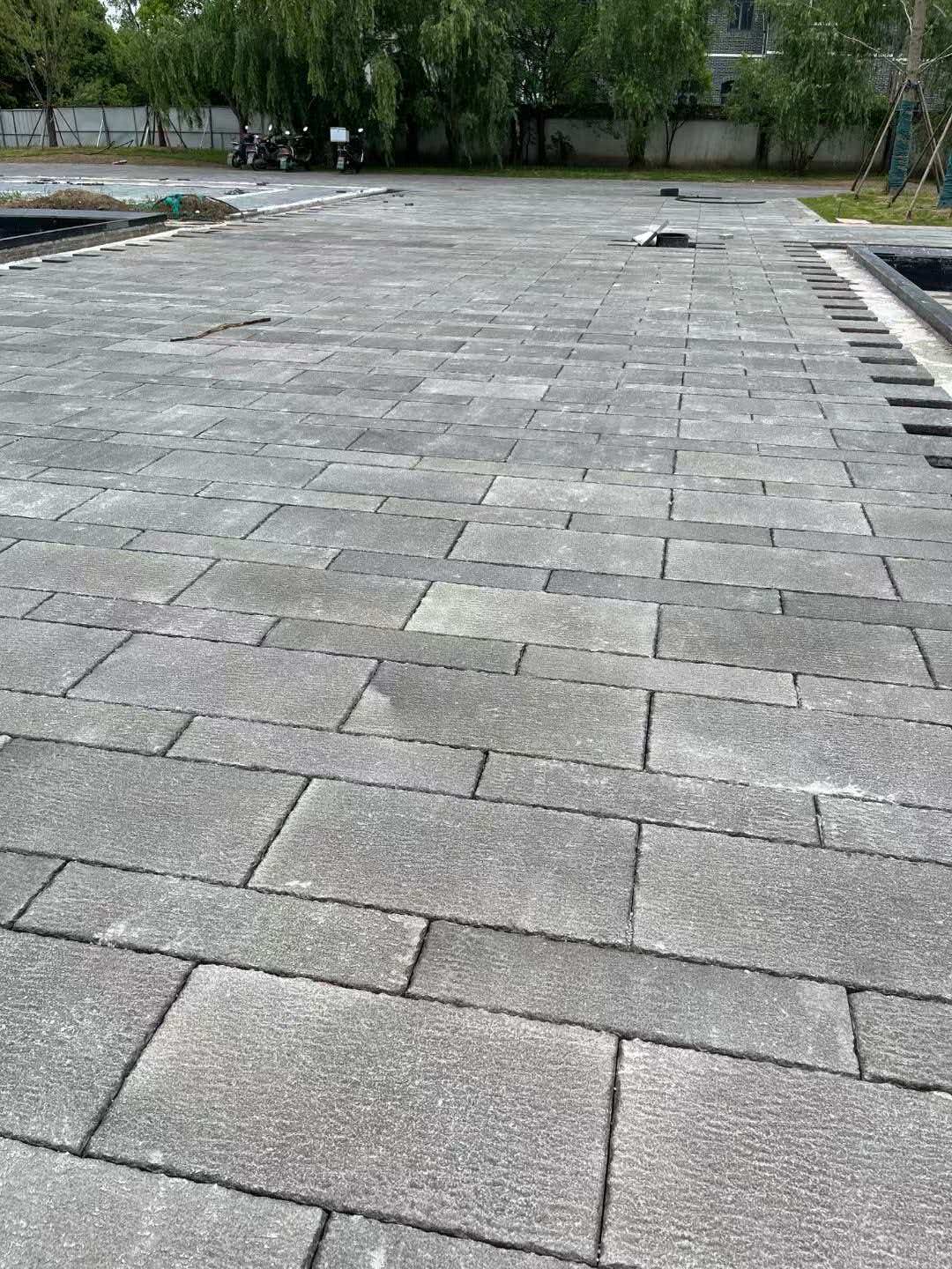 太原 工地仿古石铺装现场实拍