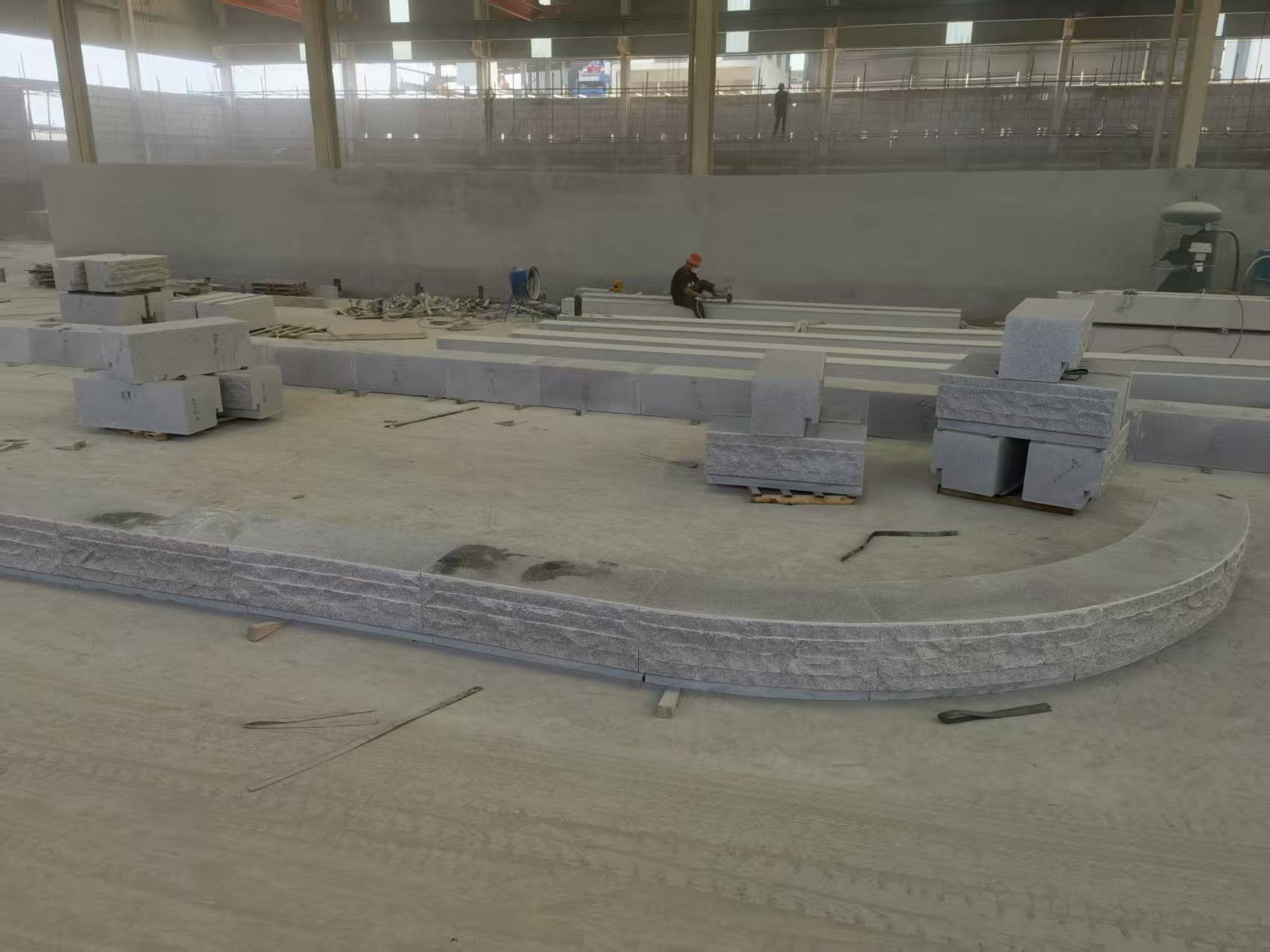 太原 芝麻白整石坐凳（光面+自然面）